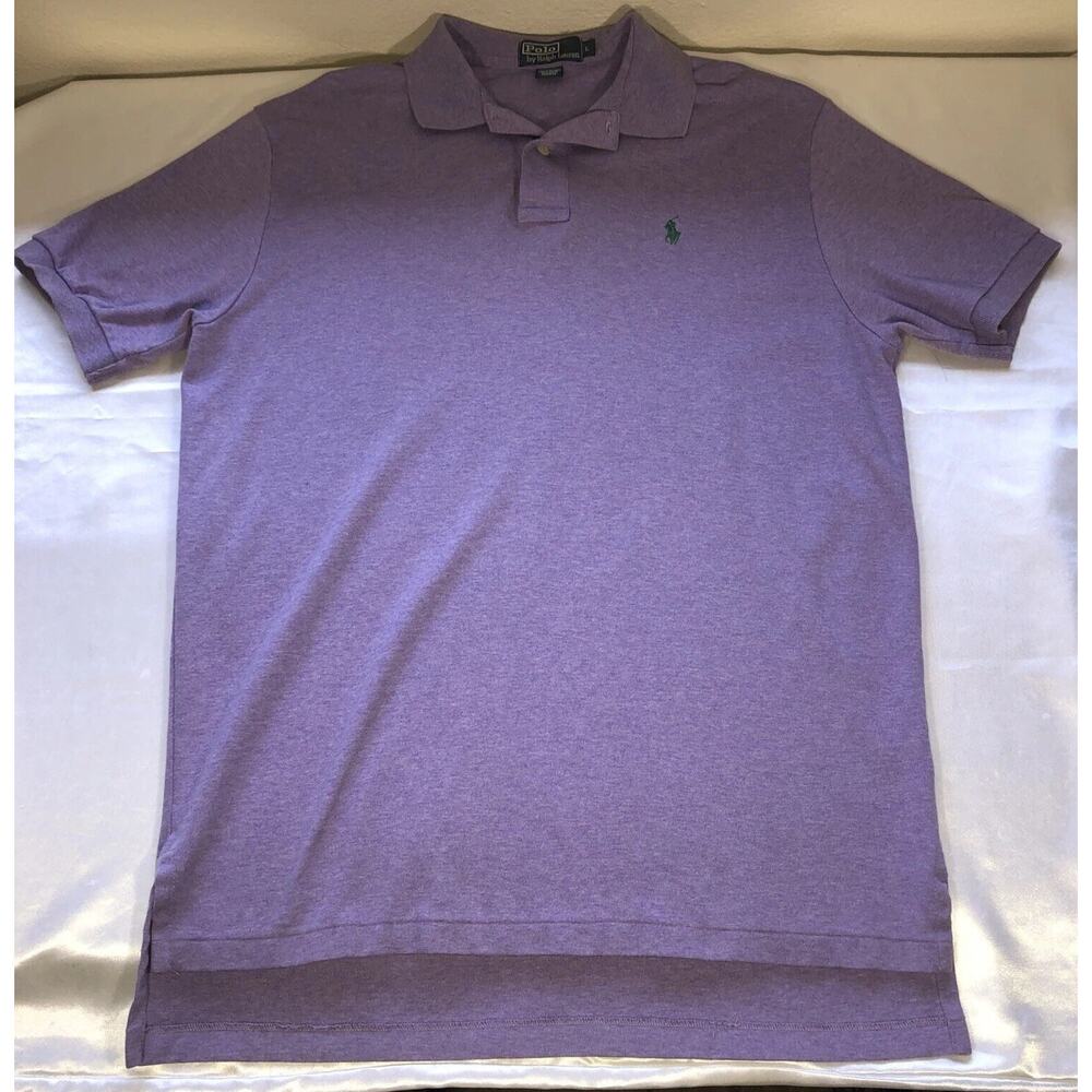 Polo By Ralph Lauren Shirt Purple Lavender Green Pony Mens Size L